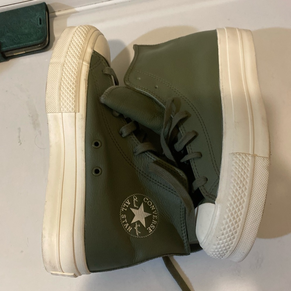 Converse All Star Sage Green High-Tops, size:8, UK 6, EUR 39